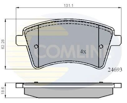Comline - Гальмівні колодки до дисків COMLINE CBP01707