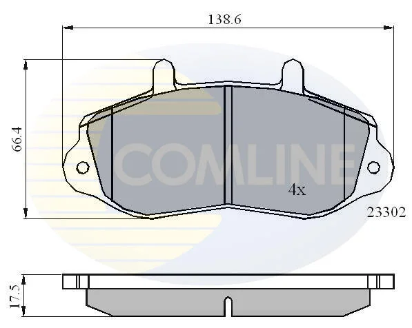 Гальмівні колодки, дискове гальмо (набір) COMLINE CBP01021 (фото 1)