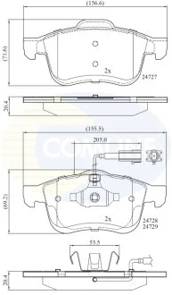 Гальмівні колодки, дискове гальмо (набір) COMLINE CBP12032
