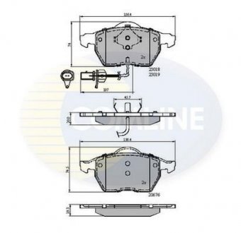 Гальмівні колодки, дискове гальмо (набір) COMLINE CBP11542