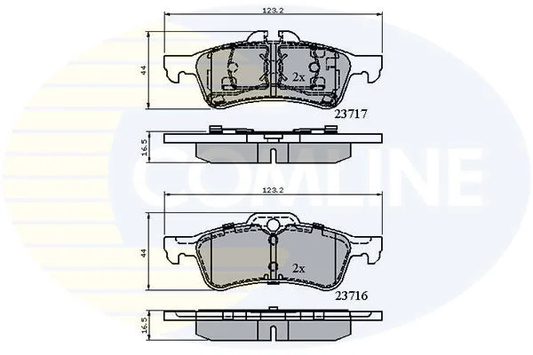 Гальмівні колодки, дискове гальмо (набір) COMLINE CBP01317 (фото 1)