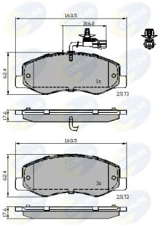 Comline - Гальмівні колодки до дисків COMLINE CBP12108