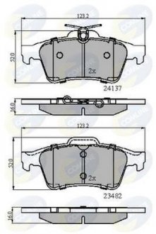 Гальмівні колодки, дискове гальмо (набір) COMLINE CBP01599