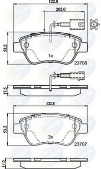 Гальмівні колодки, дискове гальмо (набір) COMLINE CBP11037