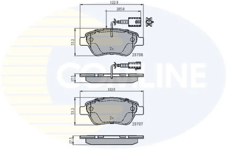 Гальмівні колодки, дискове гальмо (набір) COMLINE CBP11037