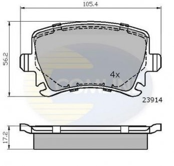 Гальмівні колодки, дискове гальмо (набір) COMLINE CBP01284