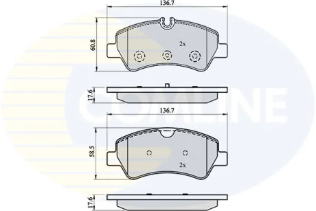 Comline - Гальмівні колодки до дисків COMLINE CBP02143