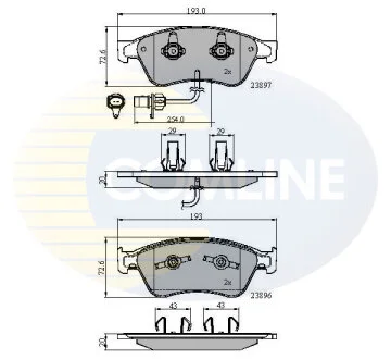 Гальмівні колодки, дискове гальмо (набір) COMLINE CBP11740