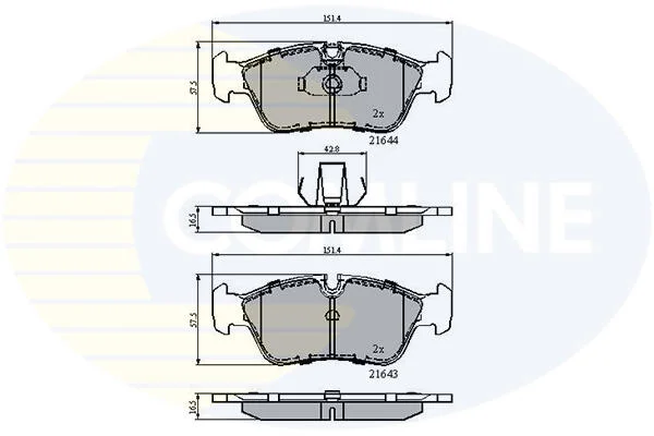 Гальмівні колодки, дискове гальмо (набір) COMLINE CBP01023 (фото 1)