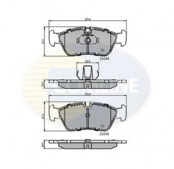 Гальмівні колодки, дискове гальмо (набір) COMLINE CBP01023