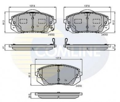 Гальмівні колодки, дискове гальмо (набір) COMLINE CBP31768