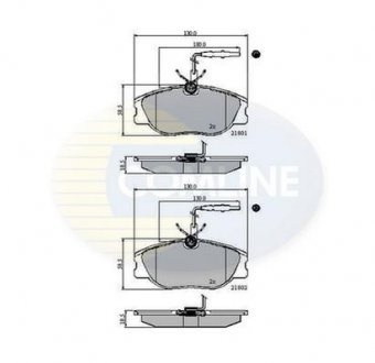 Гальмівні колодки, дискове гальмо (набір) COMLINE CBP11001