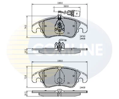 Comline - Гальмівні колодки до дисків COMLINE CBP21789