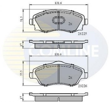 Гальмівні колодки, дискове гальмо (набір) COMLINE CBP31112