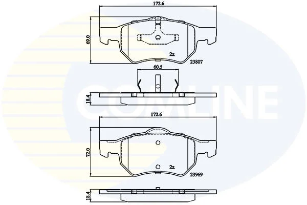 Гальмівні колодки (набір) COMLINE CBP02222 (фото 1)