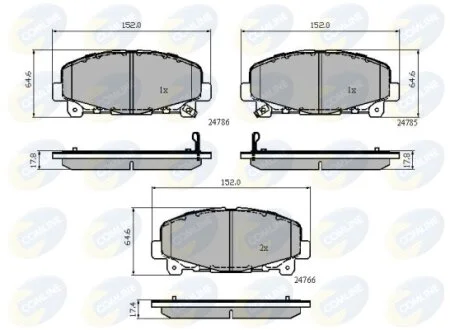 Гальмівні колодки, дискове гальмо (набір) COMLINE CBP32010