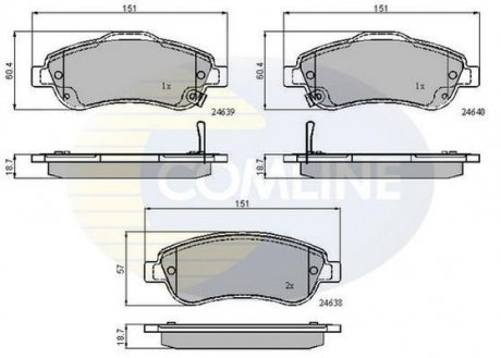 Гальмівні колодки, дискове гальмо (набір) COMLINE CBP31705