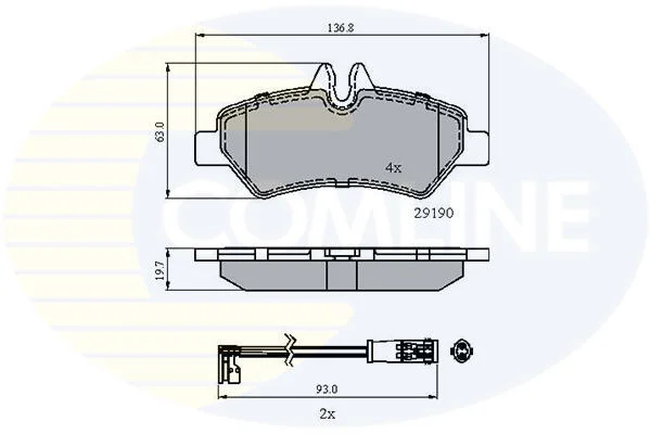 Гальмівні колодки, дискове гальмо (набір) COMLINE CBP21556 (фото 1)