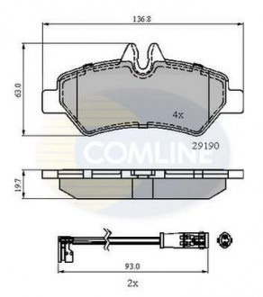 Гальмівні колодки, дискове гальмо (набір) COMLINE CBP21556 (фото 1)