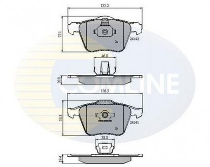 Гальмівні колодки, дискове гальмо (набір) COMLINE CBP01280