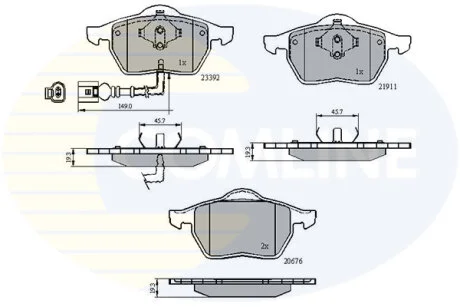 Comline - Гальмівні колодки до дисків COMLINE CBP11111