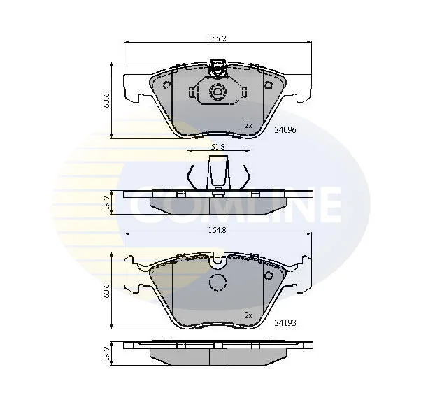 Гальмівні колодки, дискове гальмо (набір) COMLINE CBP01300 (фото 1)