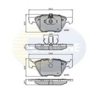 Гальмівні колодки, дискове гальмо (набір) COMLINE CBP01300