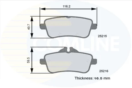 Comline - Гальмівні колодки до дисків COMLINE CBP06121