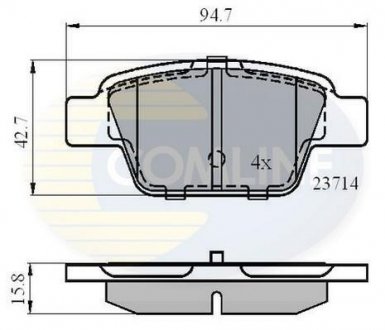 Гальмівні колодки, дискове гальмо (набір) COMLINE CBP01039 (фото 1)