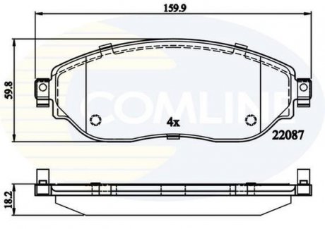 Гальмівні колодки (набір) COMLINE CBP02285