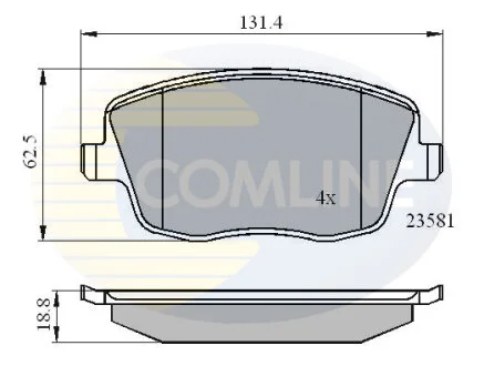 Гальмівні колодки, дискове гальмо (набір) COMLINE CBP01147