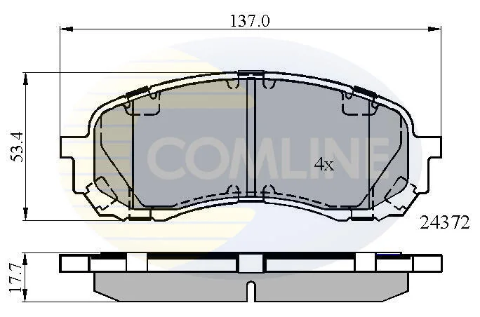 Гальмівні колодки, дискове гальмо (набір) COMLINE CBP01778 (фото 1)