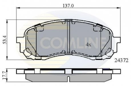 Гальмівні колодки, дискове гальмо (набір) COMLINE CBP01778