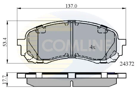 Гальмівні колодки, дискове гальмо (набір) COMLINE CBP01778