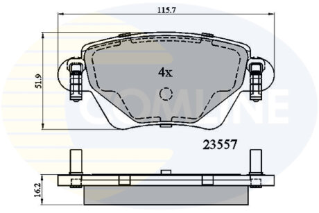Гальмівні колодки, дискове гальмо (набір) COMLINE CBP01114
