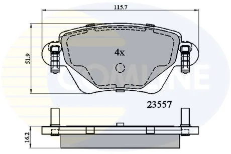 Гальмівні колодки, дискове гальмо (набір) COMLINE CBP01114
