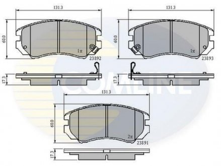 Гальмівні колодки, дискове гальмо (набір) COMLINE CBP31196