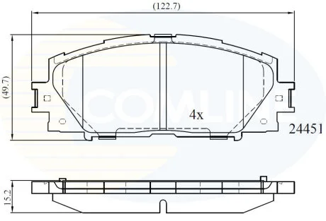 Гальмівні колодки, дискове гальмо (набір) COMLINE CBP06014