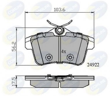 Гальмівні колодки, дискове гальмо (набір) COMLINE CBP02045