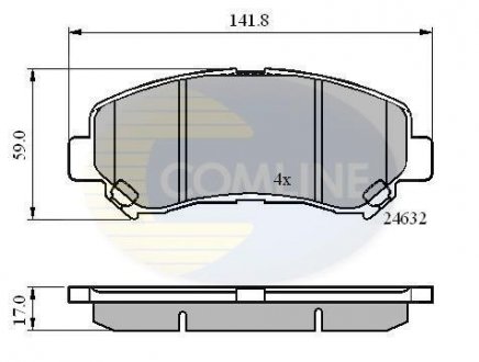 Гальмівні колодки, дискове гальмо (набір) COMLINE CBP01577