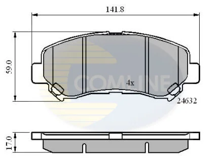Гальмівні колодки, дискове гальмо (набір) COMLINE CBP01577