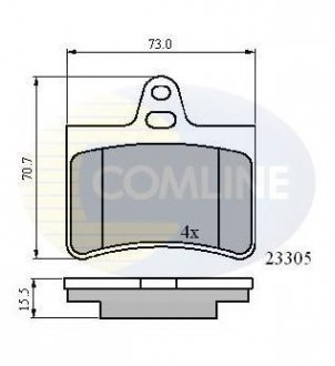 Гальмівні колодки, дискове гальмо (набір) COMLINE CBP01122