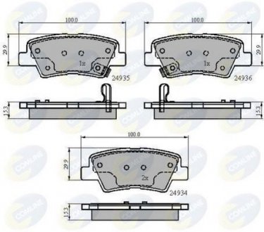 Гальмівні колодки, дискове гальмо (набір) COMLINE CBP32023