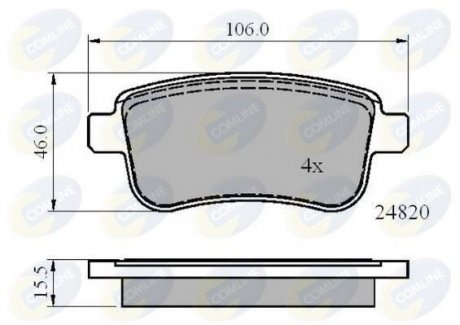 Гальмівні колодки, дискове гальмо (набір) COMLINE CBP02014