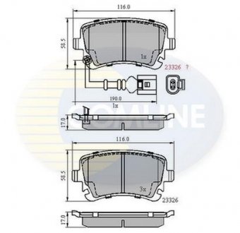 Гальмівні колодки, дискове гальмо (набір) COMLINE CBP11313