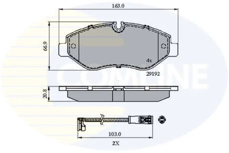 Comline - Гальмівні колодки до дисків COMLINE CBP21555