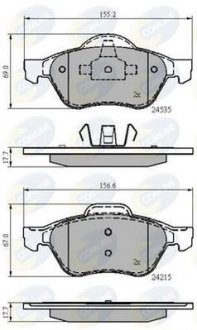 Гальмівні колодки, дискове гальмо (набір) COMLINE CBP02017