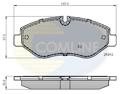Comline - Гальмівні колодки до дисків COMLINE CBP01555
