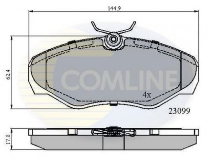 Гальмівні колодки, дискове гальмо (набір) COMLINE CBP01127