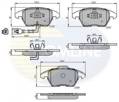 Гальмівні колодки, дискове гальмо (набір) COMLINE CBP11224